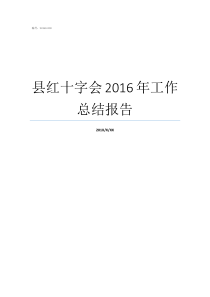 县红十字会2016年工作总结报告县红十字会常务副会长