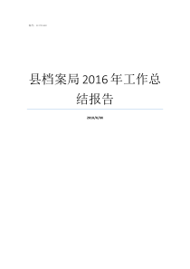 县档案局2016年工作总结报告县档案局一般有哪些档案