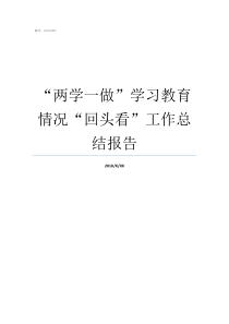 “两学一做”学习教育情况“回头看”工作总结报告