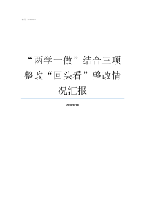 “两学一做”结合三项整改“回头看”整改情况汇报