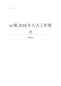 xx镇2018年人大工作要点2018年两会时间