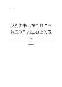 乡党委书记在全县“三带五联”推进会上的发言