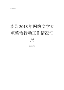 某县2018年网络文学专项整治行动工作情况汇报2018 31号文