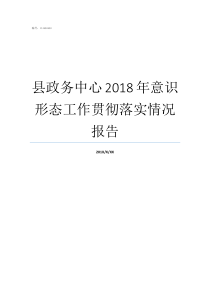 县政务中心2018年意识形态工作贯彻落实情况报告