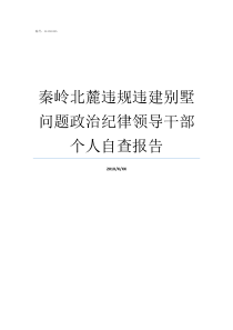 秦岭北麓违规违建别墅问题政治纪律领导干部个人自查报告违建别墅