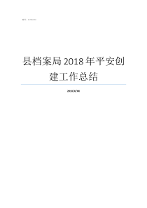 县档案局2018年平安创建工作总结县档案局一般有哪些档案