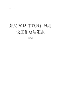 某局2018年政风行风建设工作总结汇报