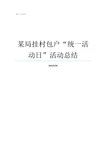 某局挂村包户“统一活动日”活动总结么村活