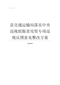 县交通运输局落实中央巡视组脱贫攻坚专项巡视反馈意见整改方案交通运输部还是交通部