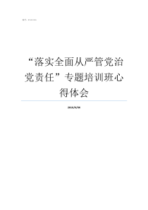 “落实全面从严管党治党责任”专题培训班心得体会落实党要管党全面从严治党的