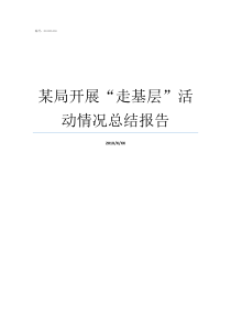 某局开展“走基层”活动情况总结报告走基层