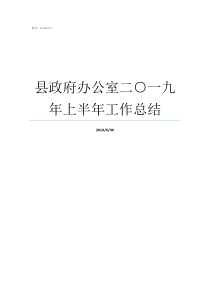 县政府办公室二○一九年上半年工作总结县政府办公室有几个