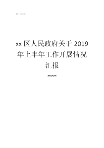 xx区人民政府关于2019年上半年工作开展情况汇报区政府