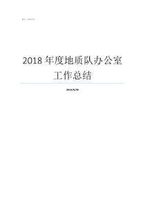 2018年度地质队办公室工作总结最新地质年代表