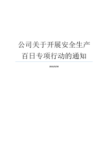 关于开展安全生产百日专项