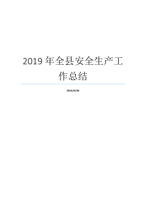 全县工作总结安全生产上半年