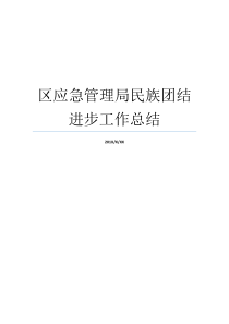 民族团结工作总结应急管理局