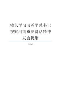 镇长河南提纲总书记