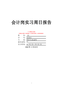 会计岗实习周日报告