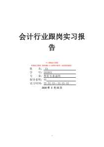 会计行业跟岗实习报告