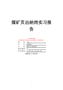 煤矿页出纳岗实习报告