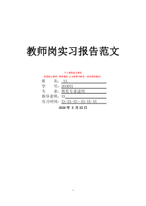 教师岗实习报告范文