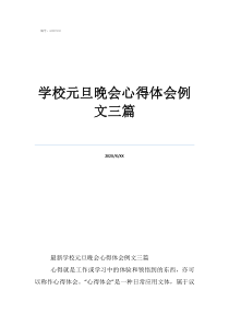 学校元旦晚会心得体会例文三篇