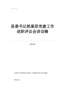 村党组织工作报告范文县委书记抓基层党建工作述职评议会讲话稿