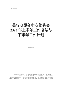 县行政服务中心管委会2021年上半年工作总结与下半年工作计划