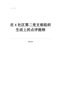 党支部书记工作及注意事项在社区第二党支部组织生活上的点评提纲