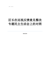 巡视整改成效汇报材料区长在巡视反馈意见整改专题民主生活会上的对照