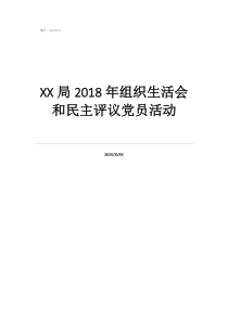 民主评议党员局2018年组织生活会和民主评议党员活动