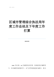 城市管理工作总结和下一步工作打算区城市管理综合执法局年度工作总结及下年度工作打算