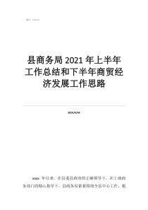 销售工作总结及工作计划县商务局2021年上半年工作总结和下半年商贸经济发展工作思路