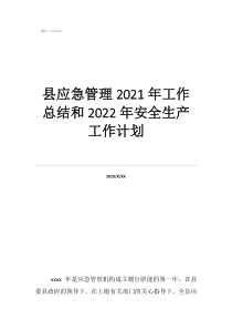 安全生产及应急管理工作总结县应急管理2021年工作总结和2022年安全生产工作计划