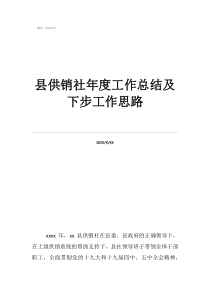物业工作总结及工作计划县供销社年度工作总结及下步工作思路