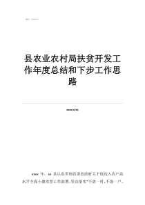 县农业农村局扶贫开发工作年度总结和下步工作思路