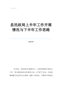 县民政局是做什么的县民政局上半年工作开展情况与下半年工作思路