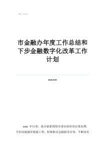 数字化年度总结报告市金融办年度工作总结和下步金融数字化改革工作计划