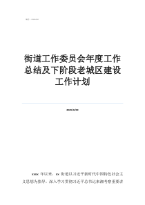 关心下一代工作委员会工作总结街道工作委员会年度工作总结及下阶段老城区建设工作计划