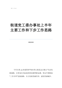 街道叫党委还是党工委街道党工委办事处上半年主要工作和下步工作思路