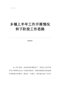 乡镇环保工作思路乡镇上半年工作开展情况和下阶段工作思路