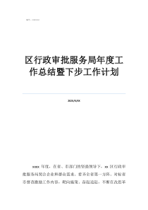 销售年终总结明年工作计划区行政审批服务局年度工作总结暨下步工作计划