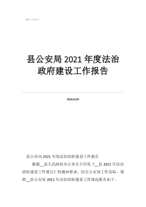 法治政府建设情况报告县公安局2021年度法治政府建设工作报告