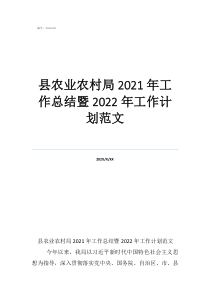 村委会工作计划范文县农业农村局2021年工作总结暨2022年工作计划范文