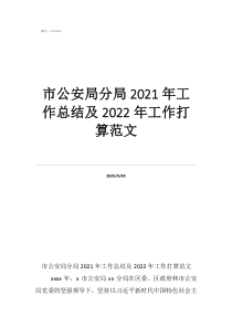 市公安局分局2021年工作总结及2022年工作打算范文