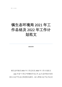 生态环境整治工作方案镇生态环境局2021年工作总结及2022年工作计划范文