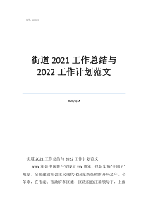 个人工作总结范文大全街道2021工作总结与2022工作计划范文