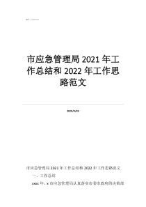 个人工作总结和计划市应急管理局2021年工作总结和2022年工作思路范文