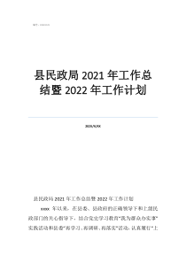 财务年度工作总结及工作计划县民政局2021年工作总结暨2022年工作计划